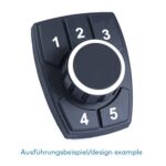 Display Controller, CANJ1939, joystick rotary encoder with push-to select button, 5 customizable function buttons, dimmable lighting