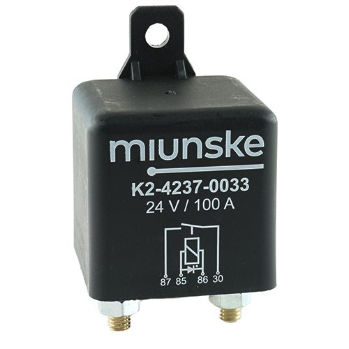 Power-Relais, 24V, 100A, Schließer, mit Diode, mit Lasche