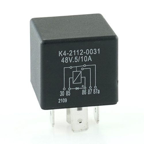 Mini Relay, 48V, 5/10A, changeover contact, with diode