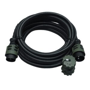 35mm² Zwillingsleitung mit 2-pole, 24 V, 2 Stecker mit Schraubring 1x Kupplung mit Schraubkappe, Länge 10 m