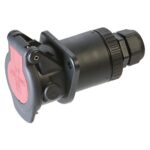 ADR Steckdose 15-pole, 24V, Crimpkontakt, mit Kabelverschraubung für Kabeldurchmesser 12-18mm