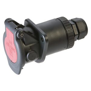 ADR Steckdose 15-pole, 24V, Crimpkontakt, mit Kabelverschraubung für Kabeldurchmesser 12-18mm