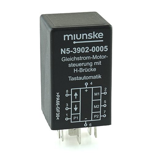 DC Engine Control with H-bridge, 9-30V, 10A, adjustable option for monitoring the cut-off current, latching switch