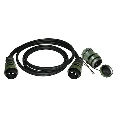 35mm² twin cable with 2-pole, 24 V, 2 plugs with screw ring and 1 coupler witg screw cap, length 6 m