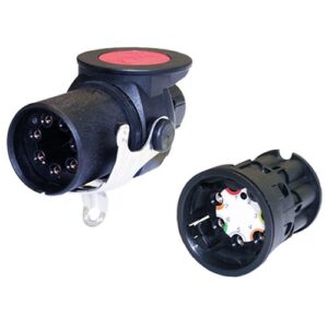 EBS/ABS/ADR Stecker, 7-polig, 24V, Schraubkontakt, mit Kabelverschraubung für Kabeldurchmesser 9-16mm