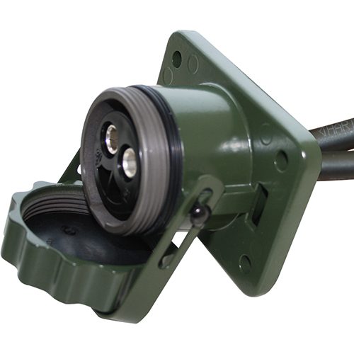 socket 2-pole, 24V, mit Schraubkappe, Kabel 50mm², 3m