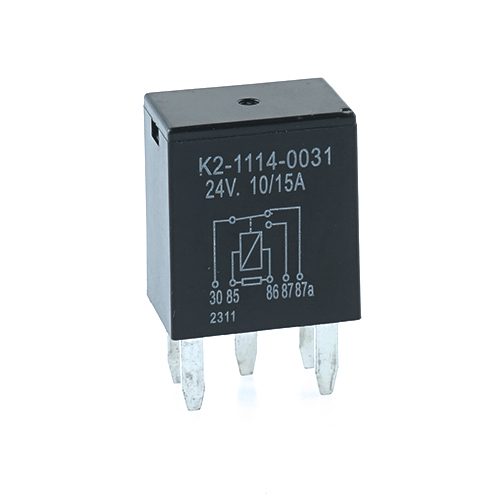 Mikro-Relais 24V, 10/15A, Wechsler, mit Widerstand, vergossen