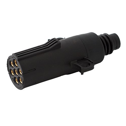 Stecker 7-polig, 24V, N-Ausführung, Kunststoff, ISO 1185, Flachsteckanschluss, Kabeltülle 10-12mm