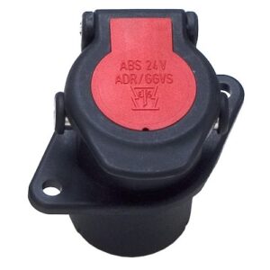 ADR/EBS/ABS Steckdose 24V, 7-polig, mit Crimpkontakten, Wellrohrabgang NW13