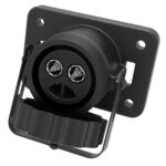 Steckdose 24 V, 2-polig, schwarz, mit Crimp-/Lötkontakten für 50 mm² Leitung