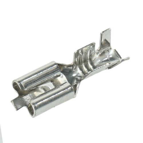 Flat receptacle 4.8mm, 1-2.5mm², with latching nose, tin-plated brass, reel