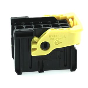MCP socket housing, 18-pole (3x6), coding A, black with yellow locking lever