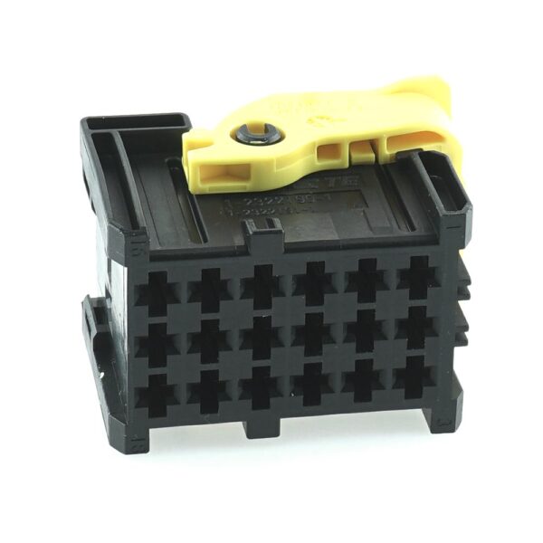 MCP Buchsengehäuse, 18-polig (3x6), Kodierung A, schwarz mit Verriegelungshebel gelb