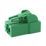 Power connector, female holder polarized, 2way, green