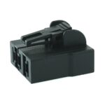 Power connector, 3way, black, for 3x blade receptacles