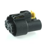 Leistungs-Steckverbinder, female holder 2-polig, schwarz, wasserdicht
