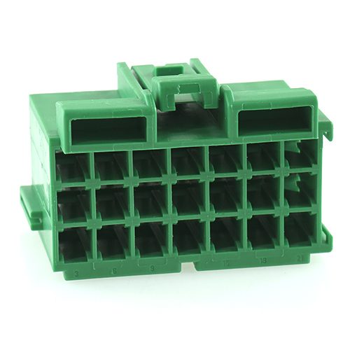 junior power timer housing, 21-pole (3x7), green
