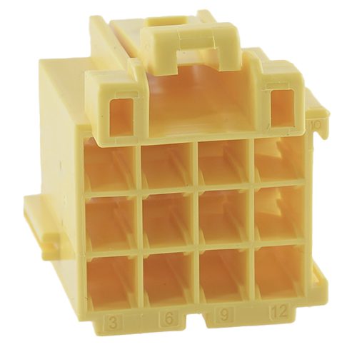 junior power timer housing, 12-pole (3x4), yellow