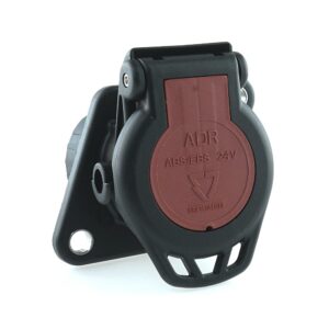 ADR/EBS/ABS Steckdose 24V, 7-polig, mit Crimpkontakten, mit Wellrohrabgang NW13