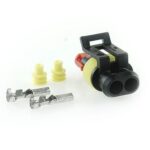 superseal housing male, 2-pole, incl. sealing (yellow) and pin contact