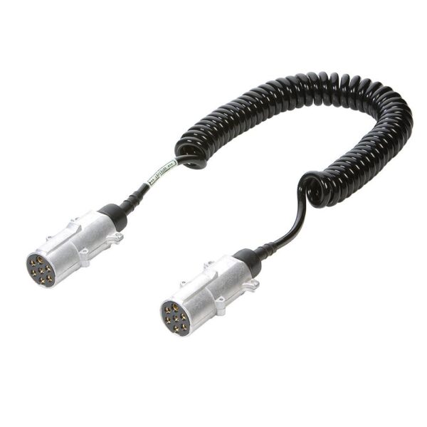 Wendelleitung 7-polig, 24V, mit 2 Steckern, Länge 4,5m ausgezogen