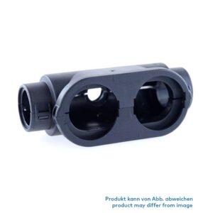 Wellrohranschluss-Set für DEUTSCH DRC50, 2 Halbschalen, 3-Wege-Wellrohrverbindung 2 x NW10, 1 x NW23