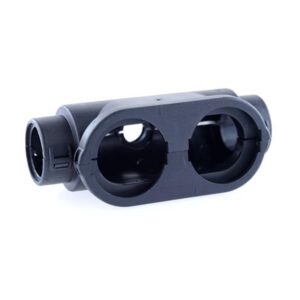 Wellrohranschluss-Set für DEUTSCH DRC50, 2 Halbschalen, 3-Wege-Wellrohrverbindung 2 x NW17, 1 x NW10