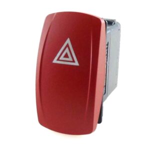 on-off Hazard Warning Switch, 24V/15A, Contura V red, LED 1 red, square lens red, symbol "hazard warning"