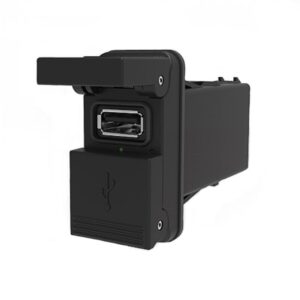 Dual Port USB V-Charger, 12/24V, IP64, eckige Deckelform