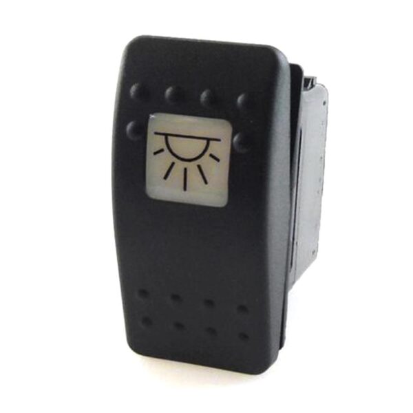 on-off Switch 12V/20A, Contura II, LED 1 amber, square lens white, symbol "interior light"