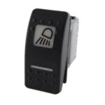 on-on Schalter, 12V/20A, Contura II, LED 1 grün hell, LED 2 rot hell, quadratische und schmale Linse hell, Symbol „Arbeitsscheinwerfer vorn“