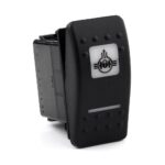 on-on Switch, 12V/20A, Contura II, LED 1 superbright green, LED 2 superbright red, square lens and bar lens white, symbol “front differential lock”