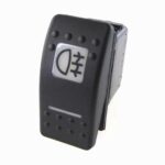 on-on Switch, 12V/20A, Contura II, LED 1 superbright green, LED 2Amber, square lens and bar lens white, symbol “rear fog lamp”, with panel seal