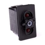 on>off-on Switch/Momentary Switch, 12V/20A, for Contura II, III, IV,V, LED 1 red, LED 2 red, with panel seal