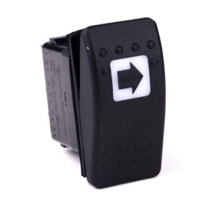 off/on Doppeltaster, 12V/20A, Contura II, LED 1 gelb, quadratische Linse weiß, Symbol "Pfeil nach rechts", mit Flächendichtung