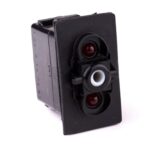 on-on-off Double Switch, 12V/20A, for Contura II,III,IV,V, LED 1 red, LED 2 red, with panel seal