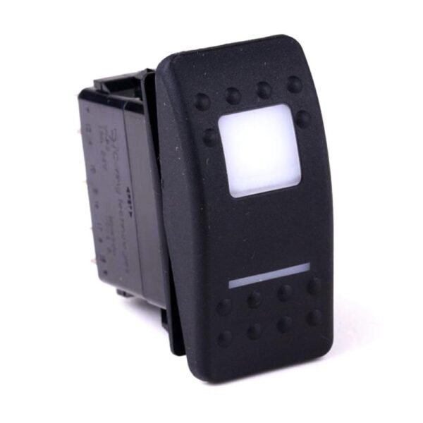on>off<on Double Momentary Switch, 24V/20A, Contura II, LED 1 superbright green, LED 2 superbright red, square lens and bar lens white, without symbol