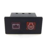 Kontrollleuchte 12V, 2 Glühlampen, Linse rot/gelb, Symbol „Batterie/Vorglühen“