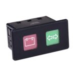 Kontrollleuchte 12V, 2 x Glühlampen, Linse rot/grün, Symbol „Batterie/Blinken“