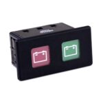 Kontrollleuchte 24V, 2 Glühlampen, grün/rot, Symbol „Batterie/Batterie“