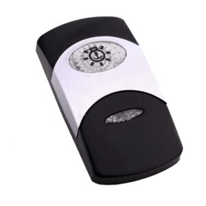 Wippe Contura VI, schwarz, glanzverchromter Einsatz, Welle konkav, ovale und schmale Linse klar, Symbol "Ankerlicht"