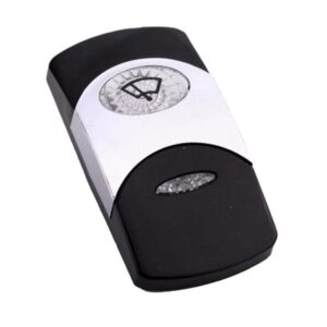 Wippe Contura VI, schwarz, glanzverchromter Einsatz, Welle konkav, ovale und schmale Linse klar, Symbol "Scheibenwischer vorn"