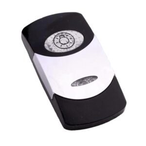 Wippe Contura VI, schwarz, glanzverchromter Einsatz, Welle konvex, ovale und schmale Linse klar, Symbol "Licht"