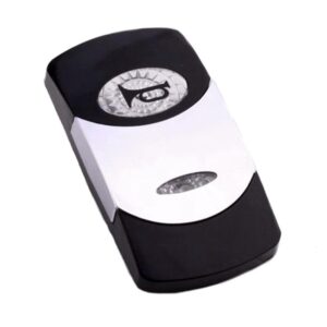 Wippe Contura VI, schwarz, glanzverchromter Einsatz, Welle konvex, ovale und schmale Linse klar, Symbol "Horn"