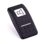 Actuator Contura II, black, square lens and bar lens white, symbol "speaker"