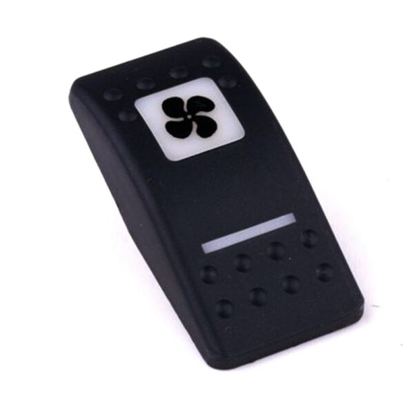 Actuator Contura II, black, square lens and bar lens white, symbol "ventilation fan or blower"