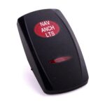 Wippe Contura V, schwarz, ovale und schmale Linse rot, Symbol „NAV ANCH LTS“