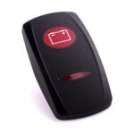 Wippe Contura V, schwarz ovale und schmale Linse rot, Symbol „Batterie“
