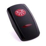 Wippe Contura V, schwarz, ovale und schmale Linse rot, Symbol „Innenlicht“