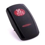 Wippe Contura V, schwarz, ovale und schmale Linse rot, Symbol „Heizlüfter“